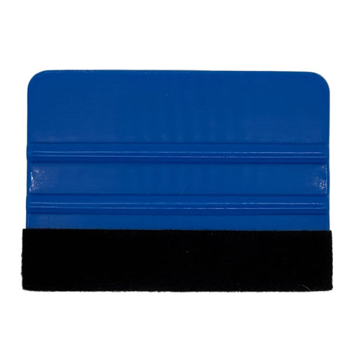 Blue 4-inch premium vinyl application squeegee with black felt edge