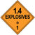 Class 1.4 Explosive Hazmat Placard Decal or Magnetic Sign Placard