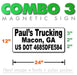 24 inch by 12 inch USDOT compliant magnetic sign for vehicles in black. 