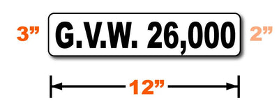GVW Number Magnet Gross Vehicle Weight 12x3