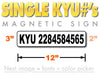 KYU number magnetic sign