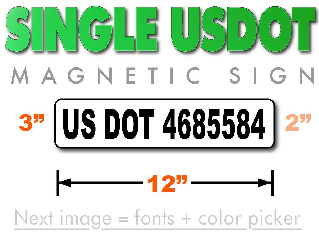 USDOT Number Magnetic Sign for Department of Transportation Compliance 12x3