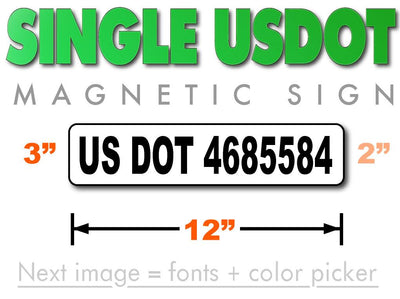 USDOT number magnet for trucks