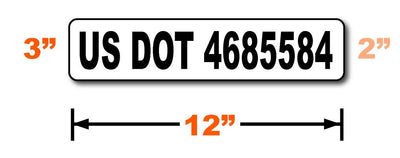 USDOT magnetic sign with 50ft number visibility