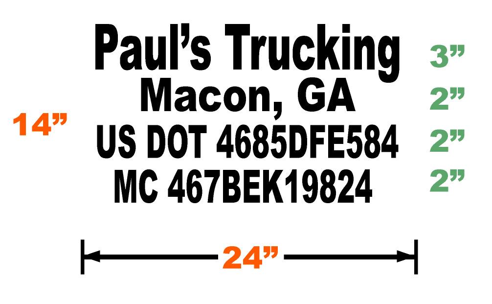 semi truck decals with outdoor vinyl lettering