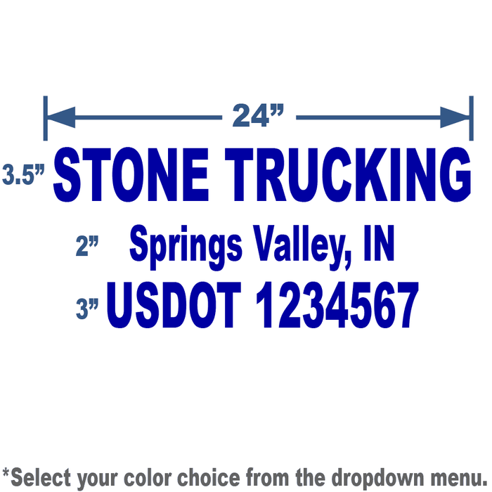 24"x12" USDOT Number Sticker