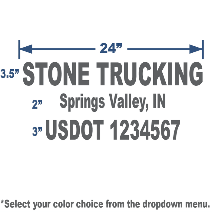 24"x12" USDOT Number Sticker