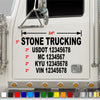 5 line usdot truck number decal includes company name usdot number mc number kyu number vin number