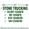 dark green us dot vinyl stickers with 5 lines of text for compliance
