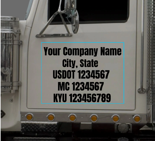 Instant Preview Cab Door Numbers for Trucks USDOT Sticker Compliance 24x18