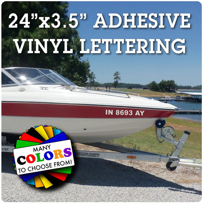 Boat Registration Number Decals for Hull (Large 24"x3.5")