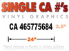 24 inch by 3.5 inch California Transportation Authority CA number vinyl decal
