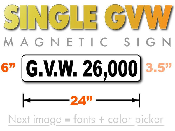 24x6 GVW Number Magnetic Sign