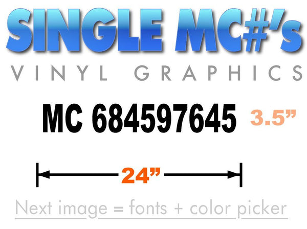 MC Number Decal 24x3.5 - Large Motor Carrier Sticker