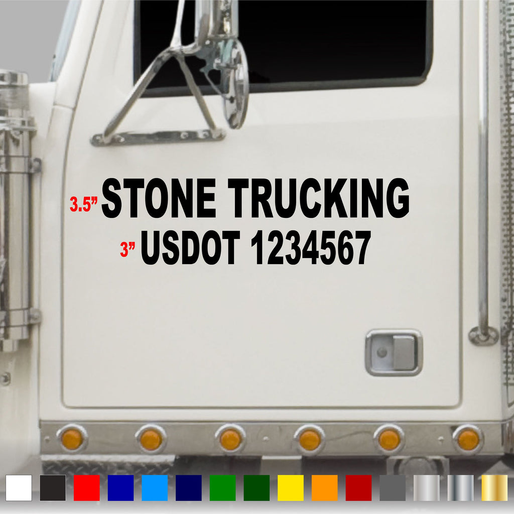 2 Line USDOT Number Vinyl Sticker with Company Name