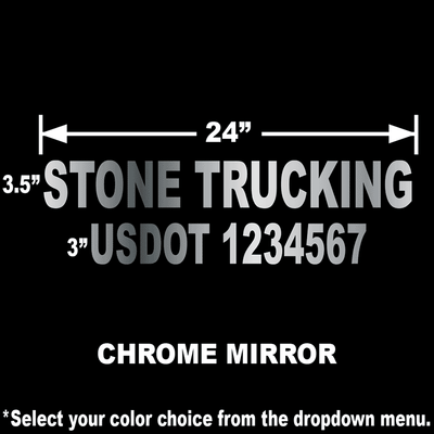 2 Line USDOT Number Vinyl Sticker with Company Name