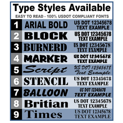 USDOT Number Combo Decal - 4 lines of Lettering | 24x14