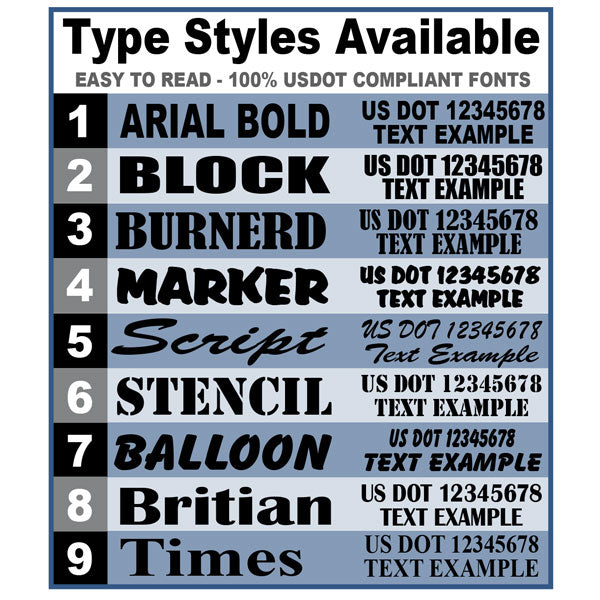 24"x12" USDOT Number Sticker