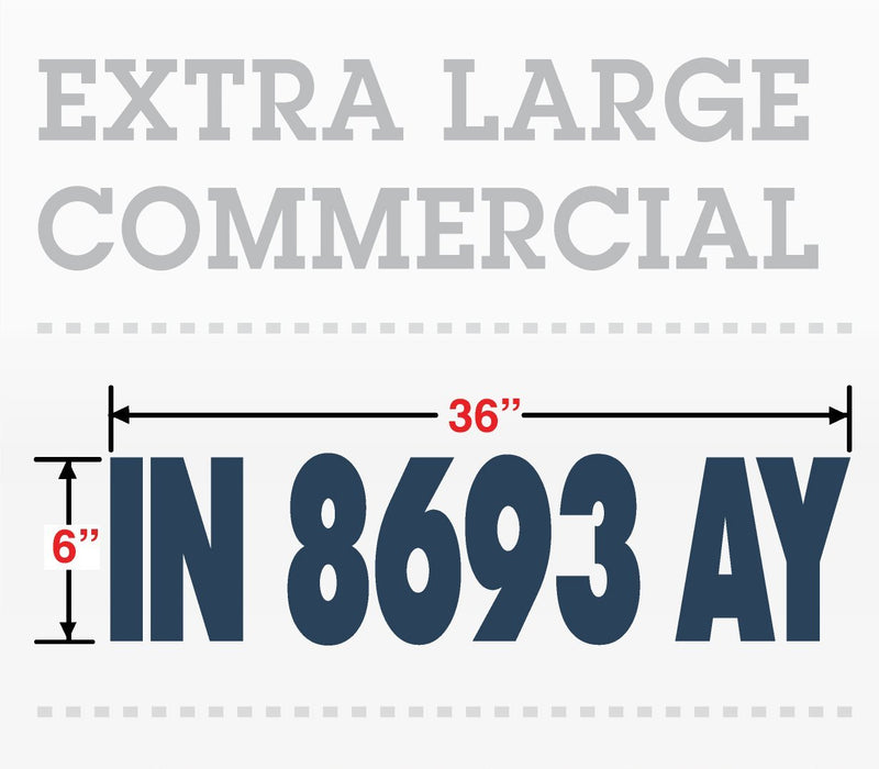Commercial Boat Number Registration Hull ID number Decal 6"x 36"