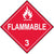Class 3 Flammable Liquid Hazmat Placard Decal or Magnetic Sign Placard in Red