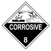 Class 8 Corrosive HAZMAT Warning Sticker Label