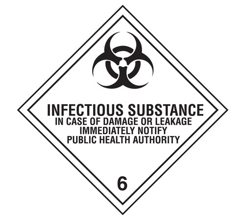 Class 6 Infectious Substance HAZMAT Warning Sticker Label