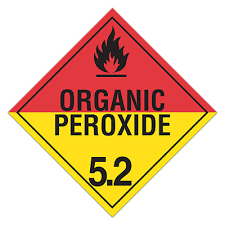 Class 5.2 Organic Peroxide RED/YELLOW Hazmat Placard Decal or Magnetic Sign Placard