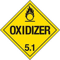 Class 5.1 Oxidizer 5.1 Placard Decal or Magnetic Sign Placard
