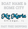 Boat Name and Hailing Port Stickers for Stern of Watercraft Vessel 18x6"