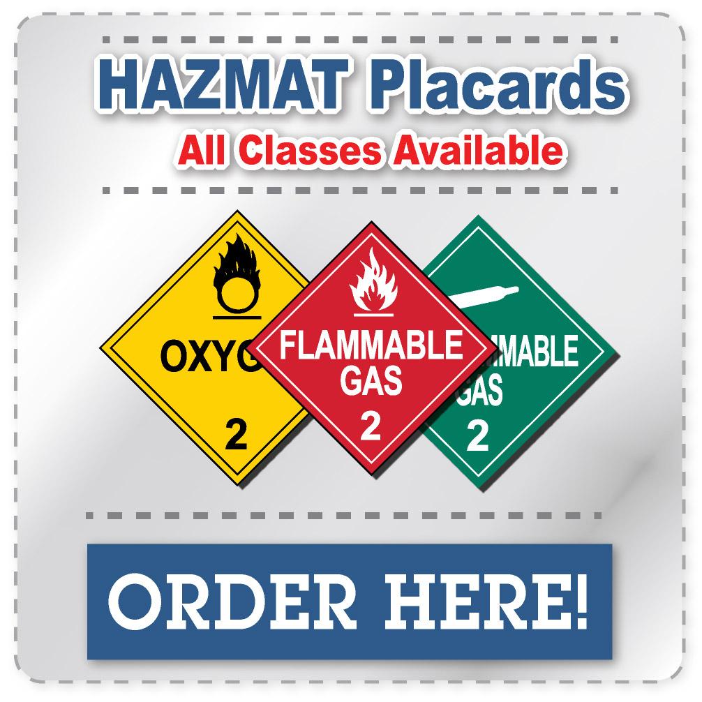 Class 2.1 Flammable Gas Red Hazmat Placard Decal or Magnetic Sign Plac