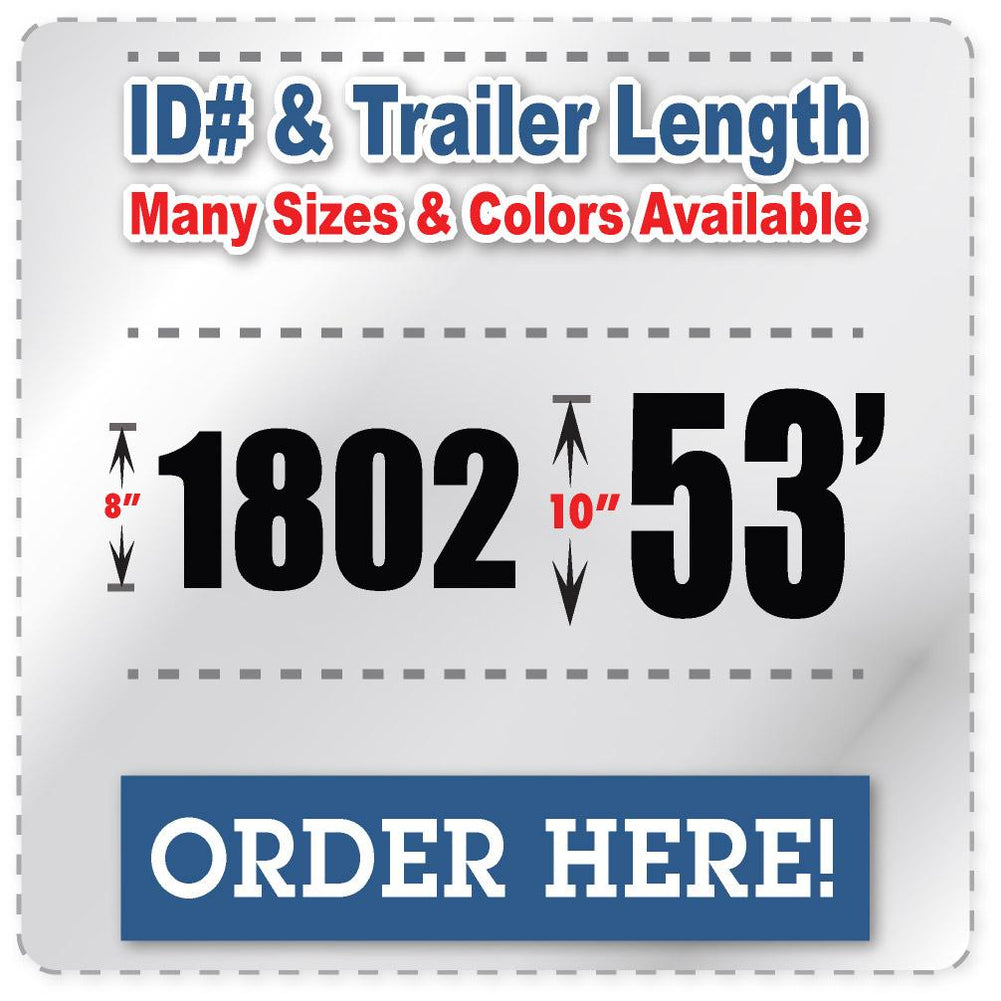 Fleet Number Truck Decals, Trailer Length & Vehicle ID Number Stickers ...