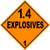 Class 1.4 Explosive HAZMAT Warning Sticker Label (4")