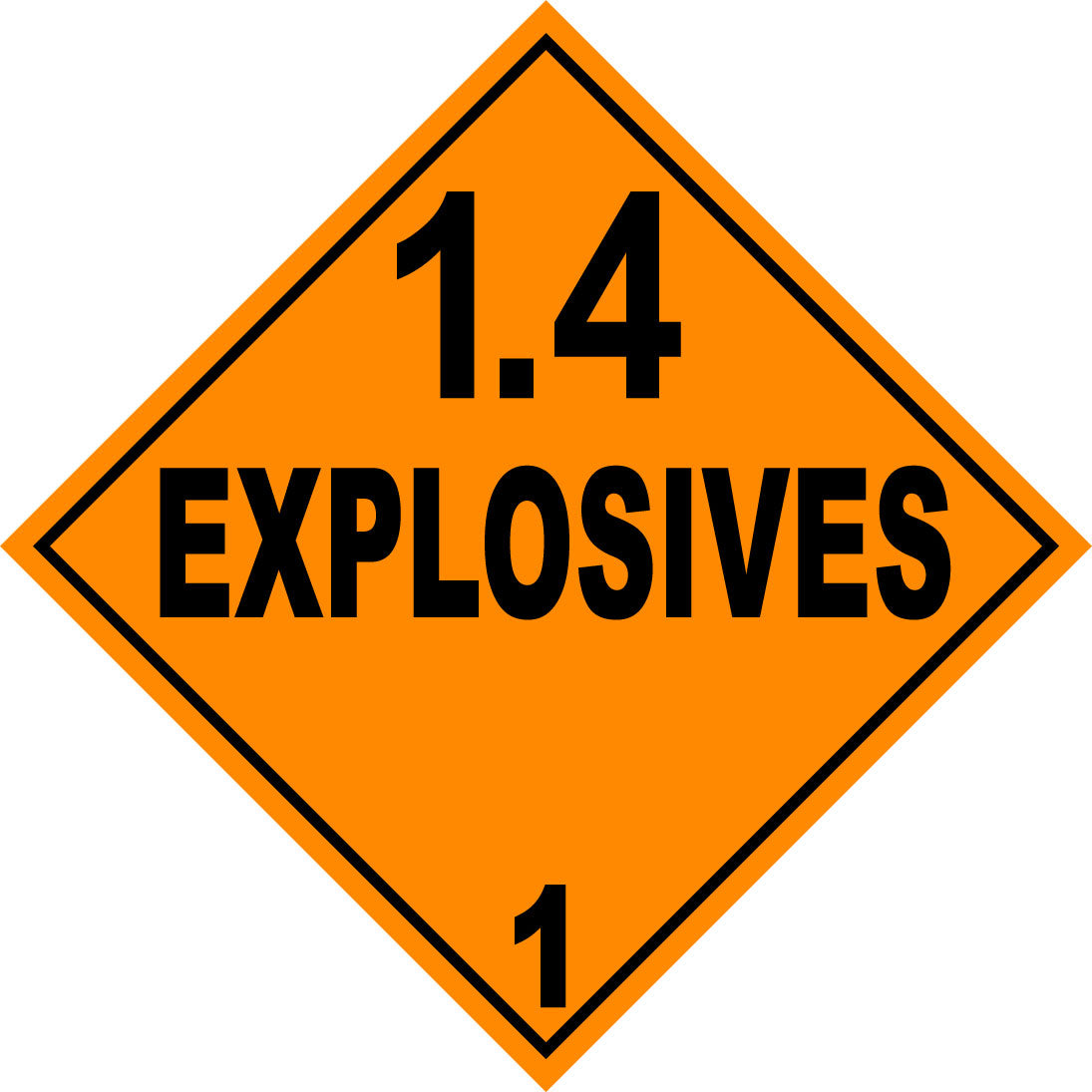 Class 1.4 Explosives Hazmat Placard Decal or Magnetic Sign Placard