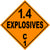 Class 1.4C Explosives Hazmat Placard Decal or Magnetic Sign Placard