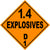 Class 1.4D Explosives Hazmat Placard Decal or Magnetic Sign Placard