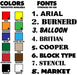 Color and Font picker for GVW sign for trucks
