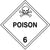 Class 6 Poison Hazardous Materials Placard Decal or Magnetic Sign Placard