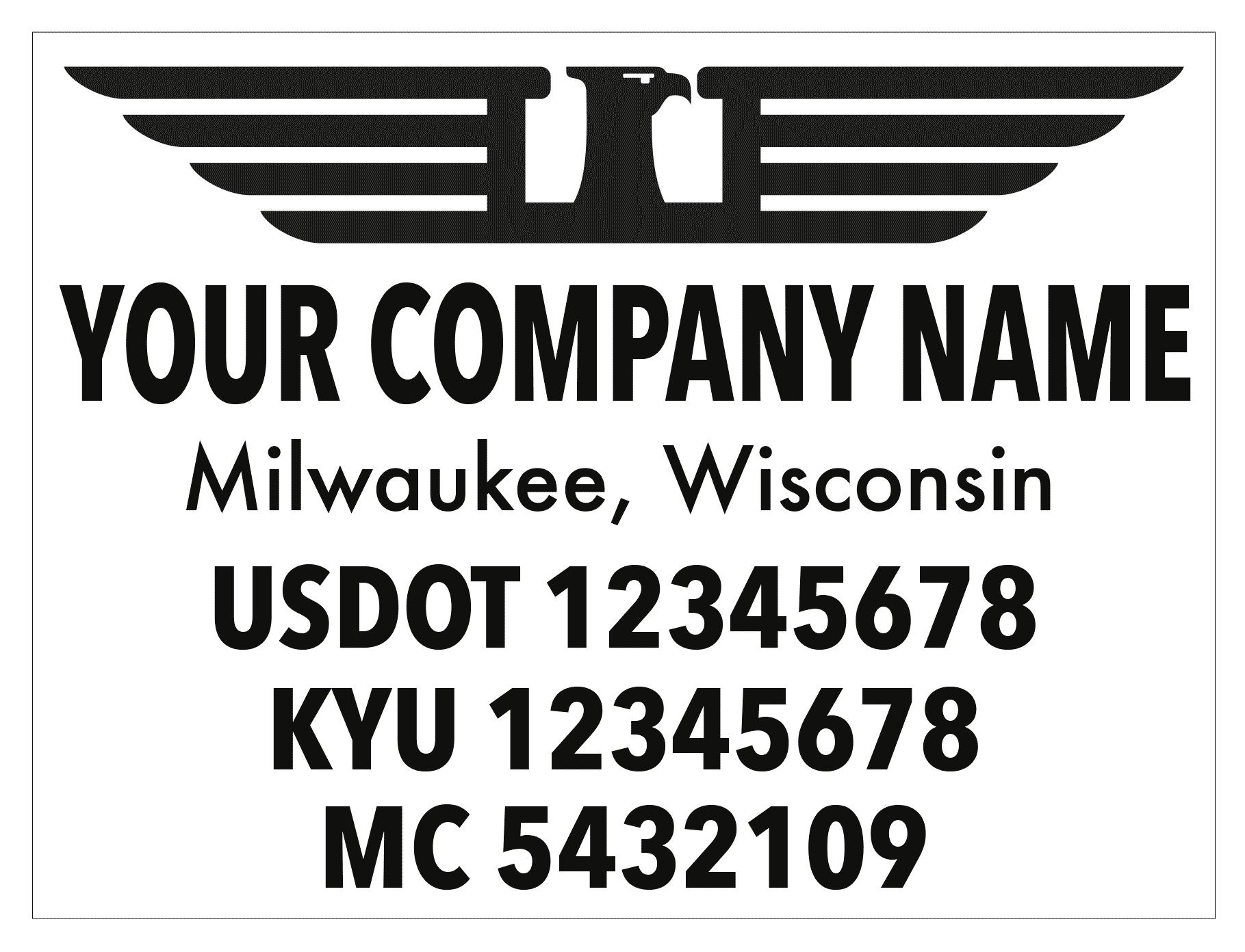 Truck Logo and USDOT Number Sticker for Trucks and Tractors