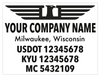 Premium USDOT Number Decal for Cab Door with Logo Template | Eagle Crest S2