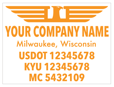 Premium USDOT Number Decal for Cab Door with Logo Template | Eagle Crest S2