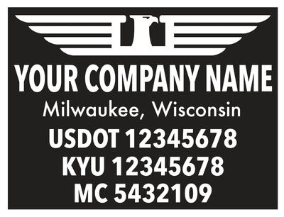 Premium USDOT Number Decal for Cab Door with Logo Template | Eagle Crest S2