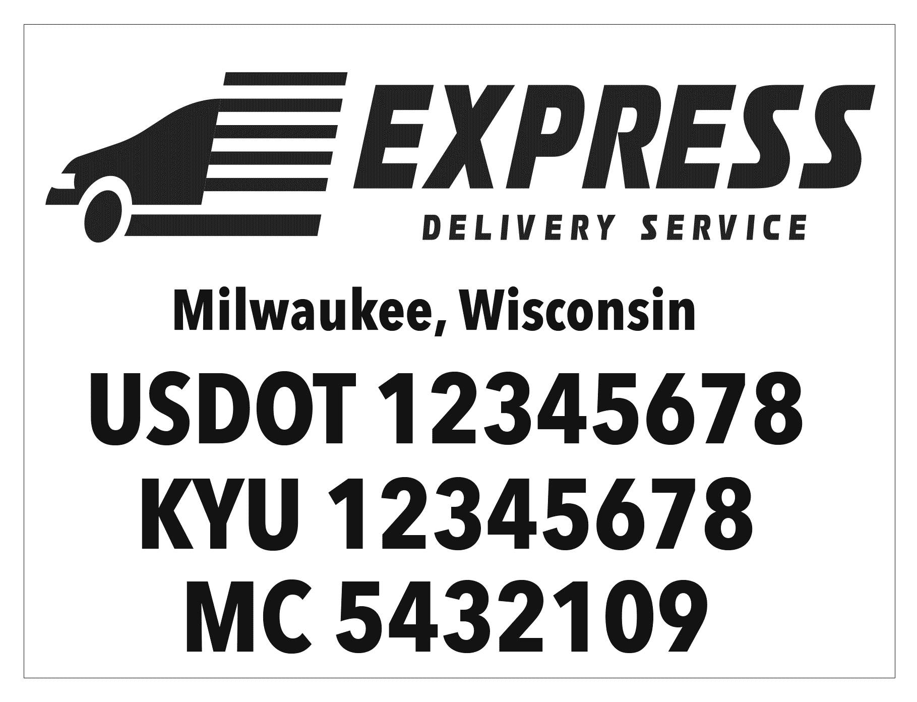 Truck Logo and USDOT Number Sticker for Trucks and Tractors