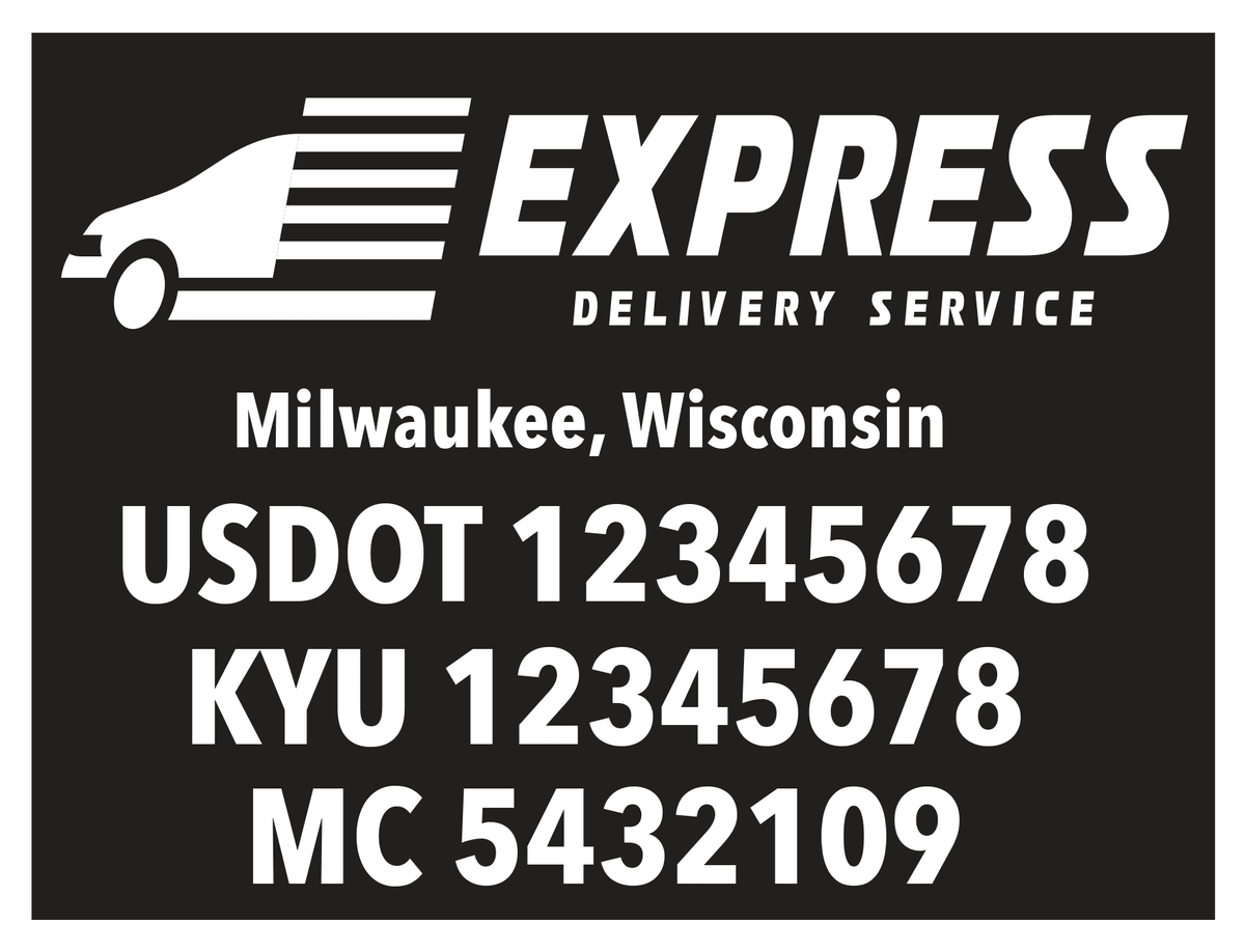 Truck Logo and USDOT Number Sticker for Trucks and Tractors Delivery