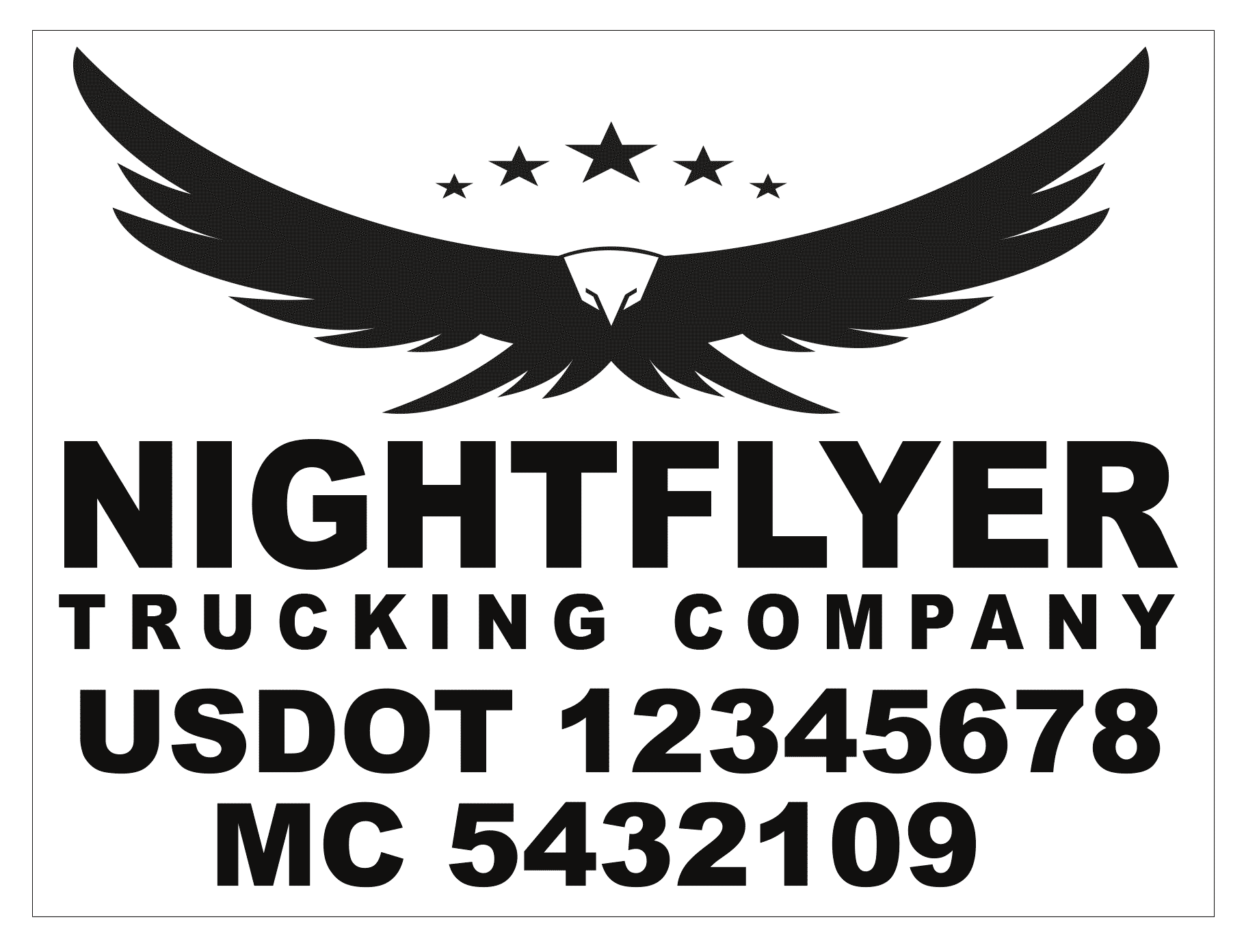 24x12 USDOT Compliant Number Vinyl Sticker from $16. Ships Free