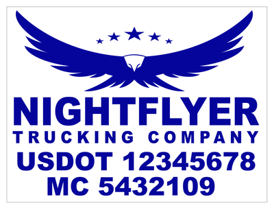 Flying Eagle Logo and USDOT Number Sticker for USDOT Compliance | Eagle 2 S5