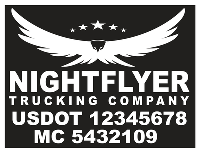 Flying Eagle Logo and USDOT Number Sticker for USDOT Compliance | Eagle 2 S5