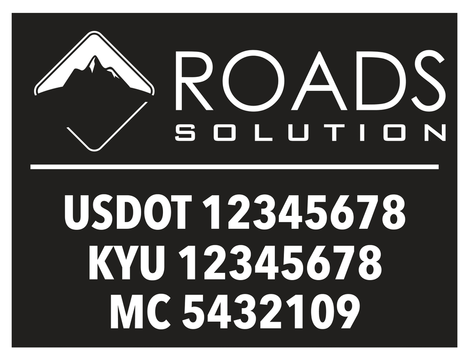 Customizable Logo with USDOT Number Sticker | Mountain Road S6 | 24"x16"