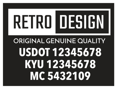 USDOT Number Sticker with Customizable Logo | Retro Design S8 | 24"x16"