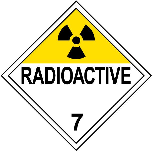 Class 7 Radioactive Placard Decal or Magnetic Sign Placard