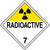 Class 7 Radioactive Placard Decal or Magnetic Sign Placard